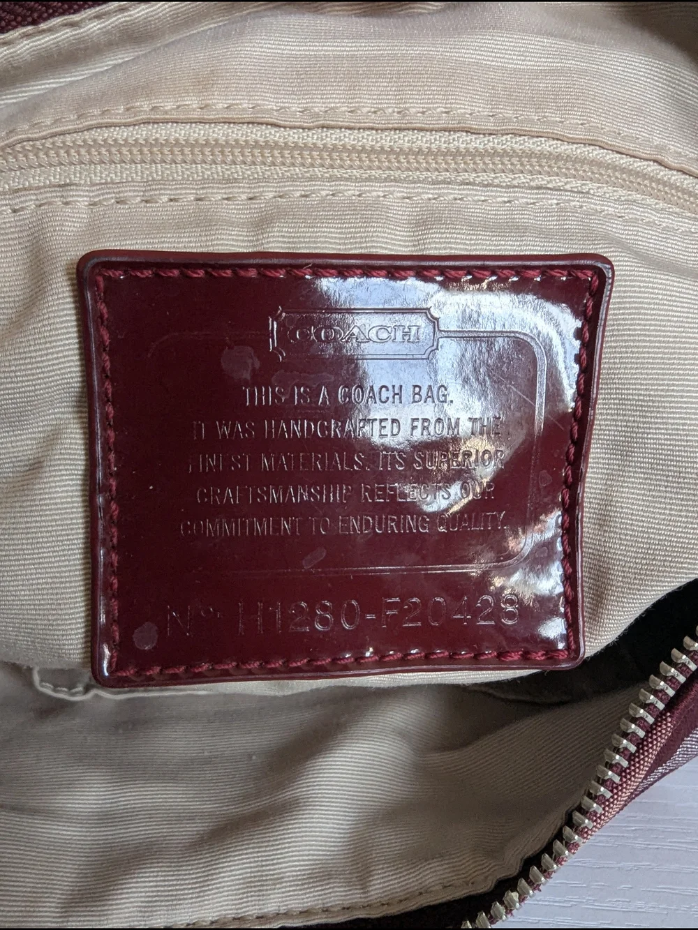 Coach Women's Maroon Signature Hobo Shoulder Bag